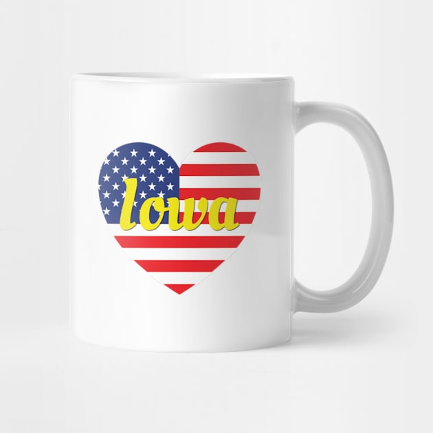 Iowa American Flag Heart by DPattonPD